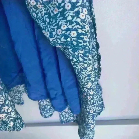 Princess Polly The Sting Mini Dress Ruffle Hem Short Floral V-neck Blue Size 0 - Picture 12 of 12